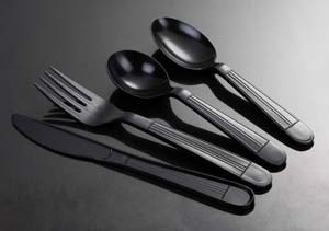 black heavy weight polyproprolyene cutlery